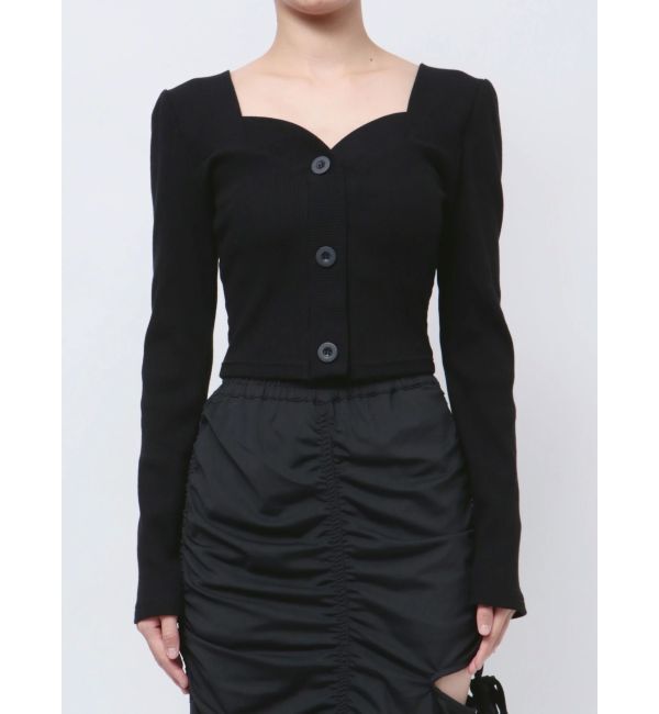 EMODA「フロントボタンショートトップ」|Tシャツ・カットソー|