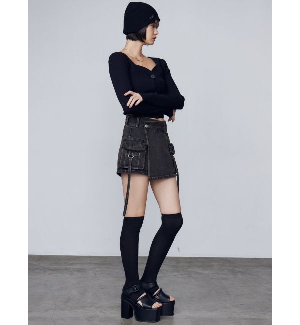 EMODA「フロントボタンショートトップ」|Tシャツ・カットソー|