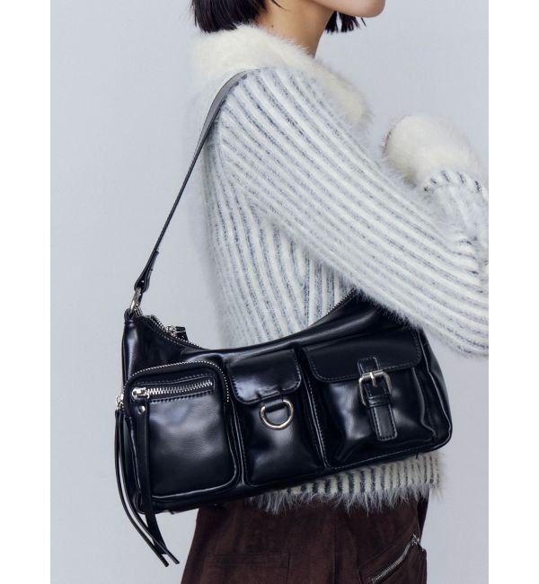 EMODA「アウトポケットショルダーバッグ」|ハンドバッグ|ブラック