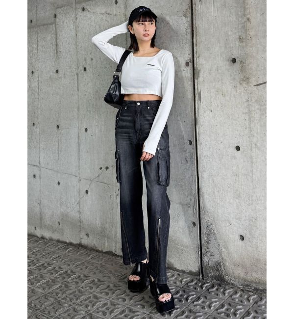 MURUA「ジップヘムカーゴデニムパンツ」|デニム|