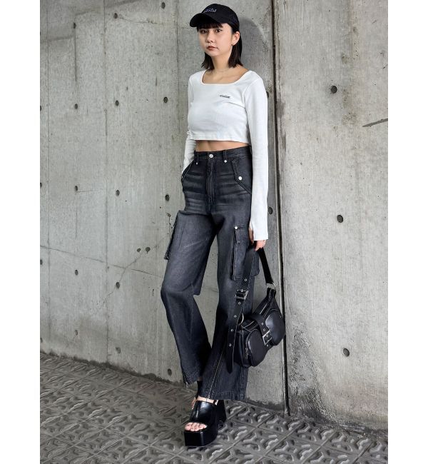 MURUA「ジップヘムカーゴデニムパンツ」|デニム|