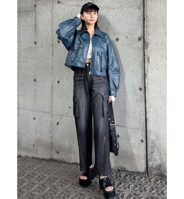 MURUA「ジップヘムカーゴデニムパンツ」|デニム|