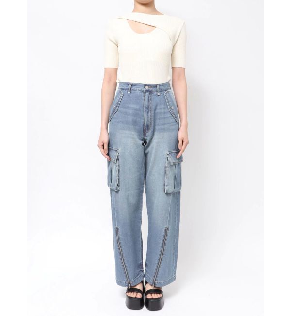 MURUA「ジップヘムカーゴデニムパンツ」|デニム|