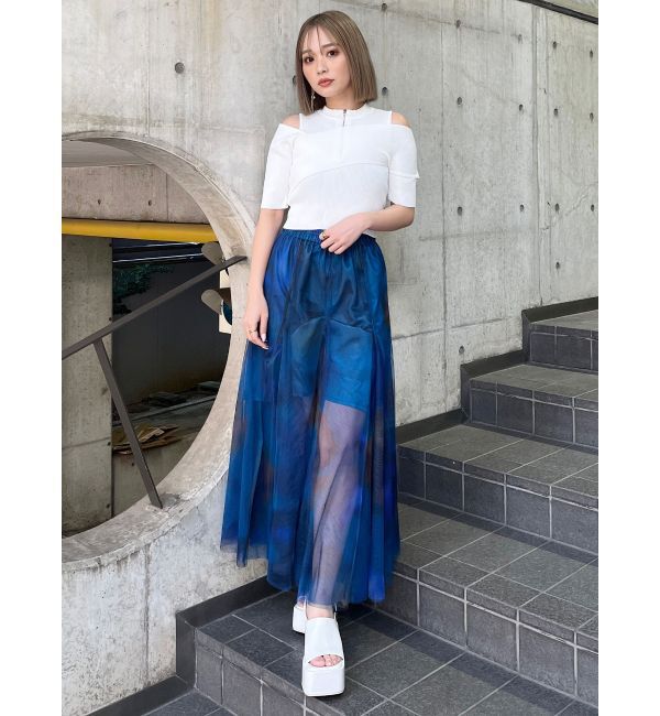 MURUA「ワンサイドオフショルジップニット」|ニット・セーター|