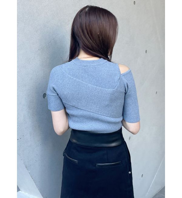MURUA「ワンサイドオフショルジップニット」|ニット・セーター|