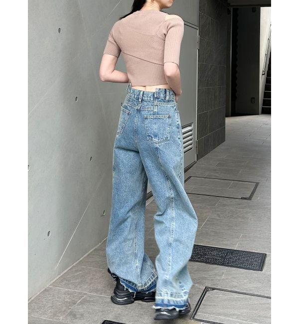 MURUA「ワンサイドオフショルジップニット」|ニット・セーター|