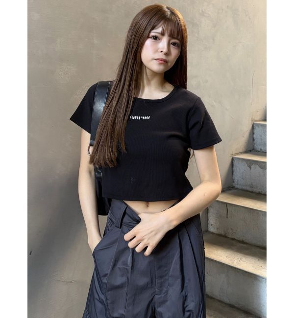 MURUA「テレコロゴクロップドT」|Tシャツ・カットソー|