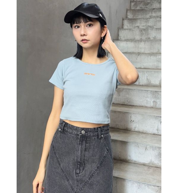 MURUA「テレコロゴクロップドT」|Tシャツ・カットソー|