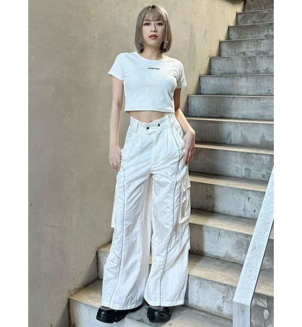 MURUA「テレコロゴクロップドT」|Tシャツ・カットソー|