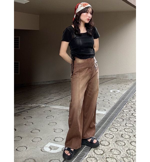 MURUA「フェードシアーベロアトップス」|Tシャツ・カットソー|