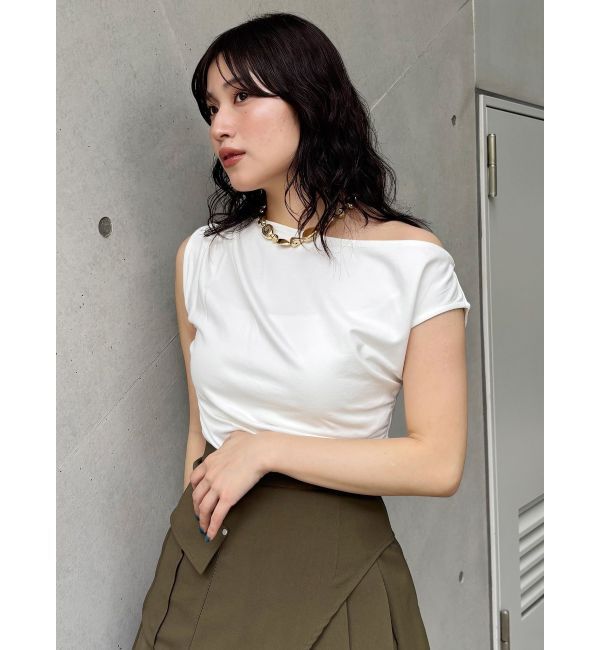 MURUA「ドレープワンショルトップス」|Tシャツ・カットソー|