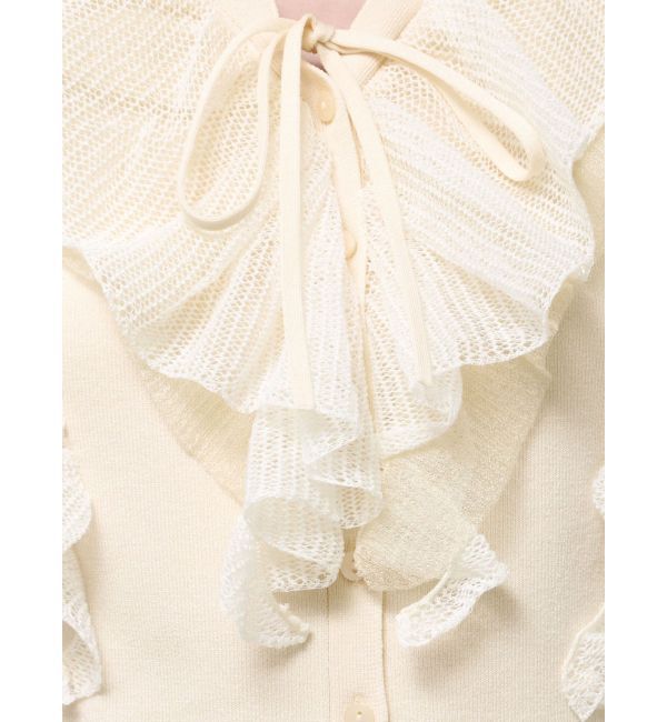 LAGUNAMOON「メッシュフリルノースリニットプルオーバー」|ニット・セーター|