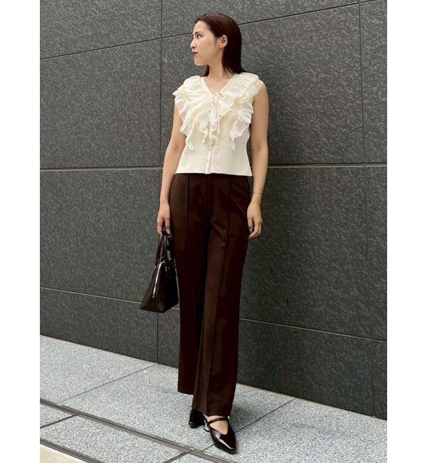 LAGUNAMOON「メッシュフリルノースリニットプルオーバー」|ニット・セーター|