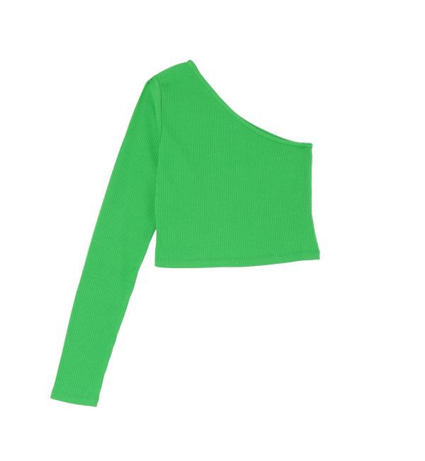 EVRIS「ワンショルダークロップドトップス」|Tシャツ・カットソー|