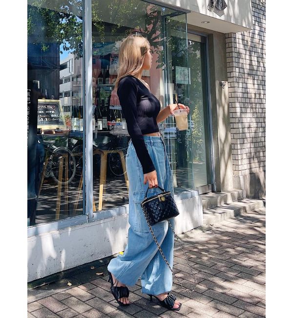 EVRIS「ワンショルダークロップドトップス」|Tシャツ・カットソー|