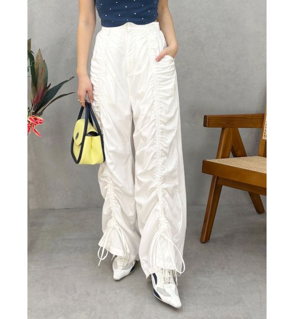 EVRIS「ドロストフレアパンツ」|その他|ホワイト