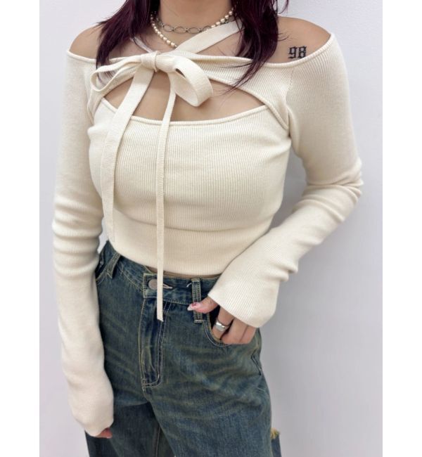 EVRIS「カットアウトニットトップス」|ニット・セーター|