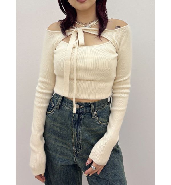 EVRIS「カットアウトニットトップス」|ニット・セーター|
