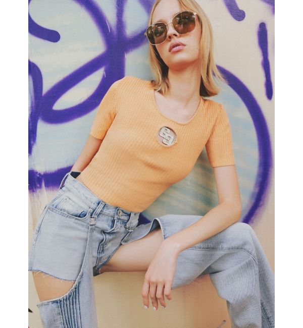 GYDA「ハイウエストSymmetry GYDA 2WAYラインプリーツデニムパンツ」|デニム|