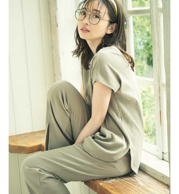 IKKA LOUNGE「テレコ裾スリットパンツ」|その他|