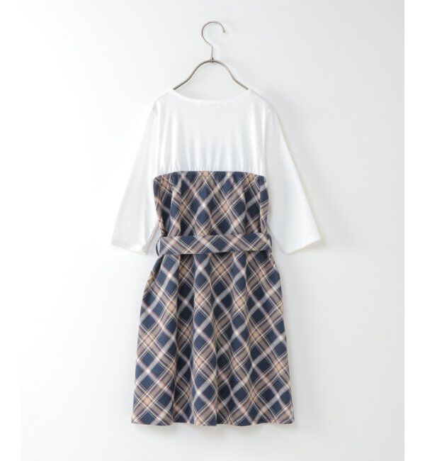 ikka kids「【キッズ】ベルト付きチェックドッキングワンピース（100~160cm）」|スカート|