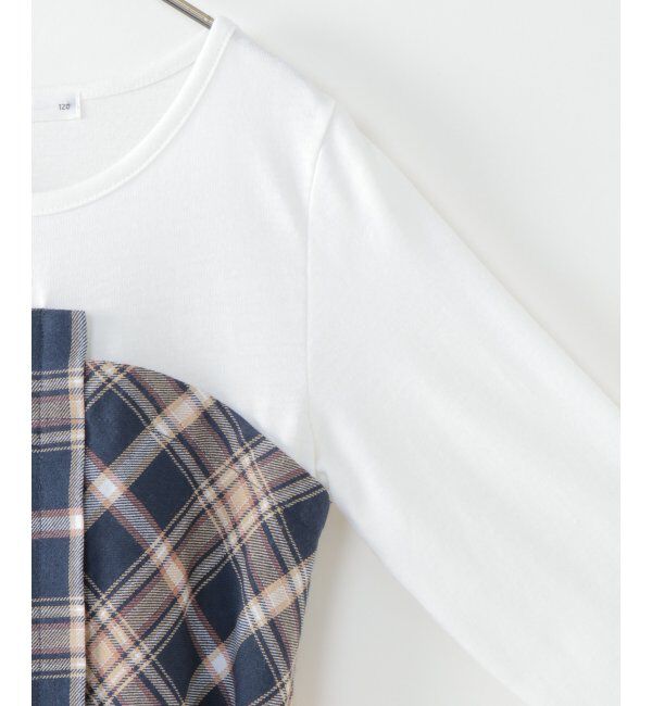 ikka kids「【キッズ】ベルト付きチェックドッキングワンピース（100~160cm）」|スカート|