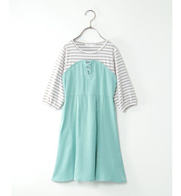 ikka kids「ボーダー7分Tドッキングワンピース（120~160cm）」|スカート|