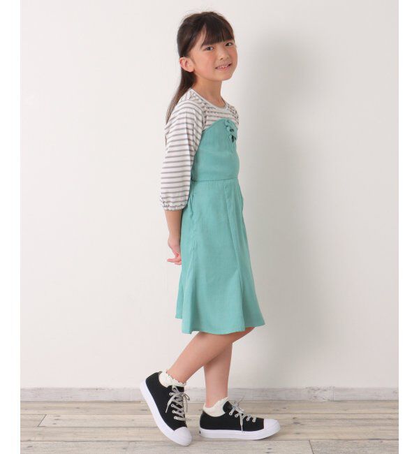 ikka kids「ボーダー7分Tドッキングワンピース（120~160cm）」|スカート|