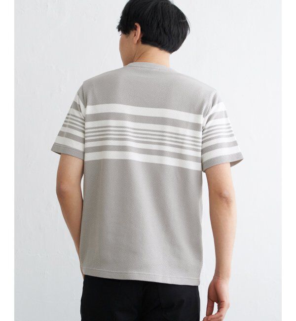 ikka「パイナップルパネルボーダーTシャツ」|Tシャツ・カットソー|