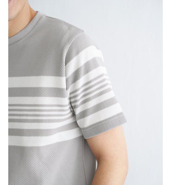 ikka「パイナップルパネルボーダーTシャツ」|Tシャツ・カットソー|