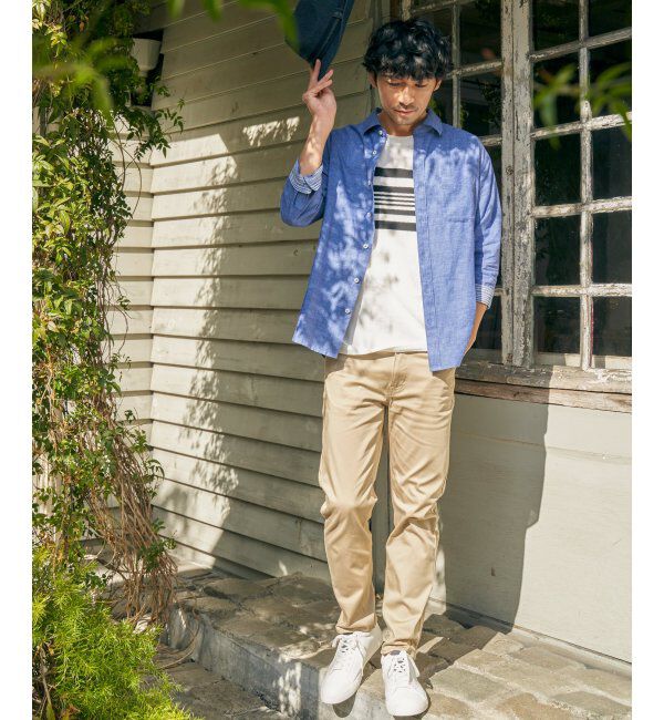 ikka「パイナップルパネルボーダーTシャツ」|Tシャツ・カットソー|