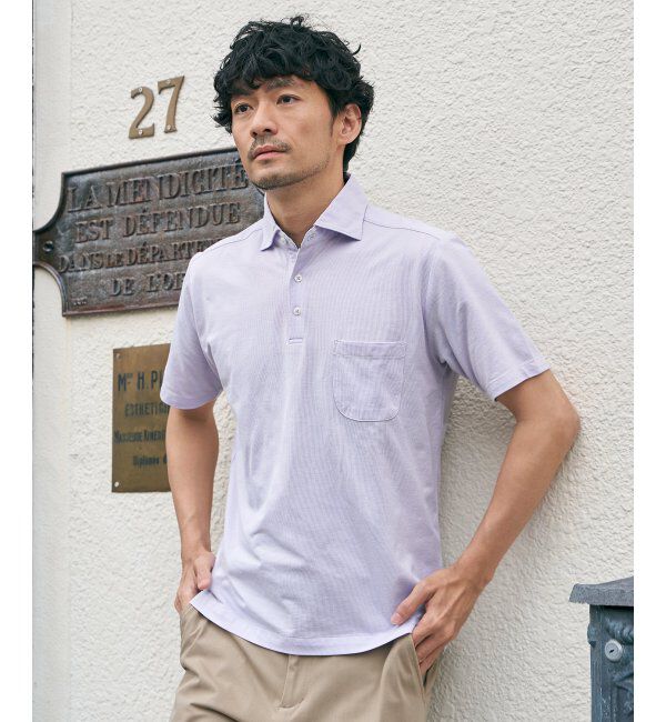 IKKA LOUNGE「アーバンドライカッタウェイポロシャツ」|Tシャツ・カットソー|パープル