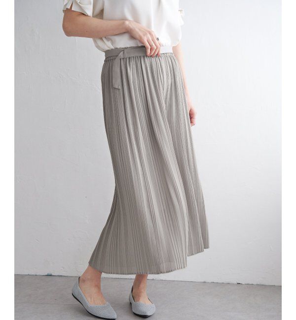 IKKA LOUNGE「シフォンプリーツベルト付きスカーチョ」|その他|ミディアムグレー