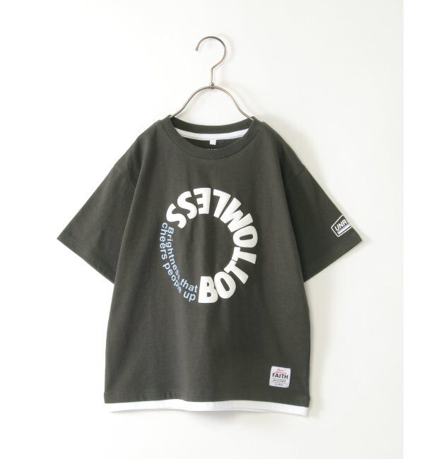 ikka kids「裾レイヤープリントアソートTシャツ 2（120~160cm）」|Tシャツ・カットソー|ダークグレー