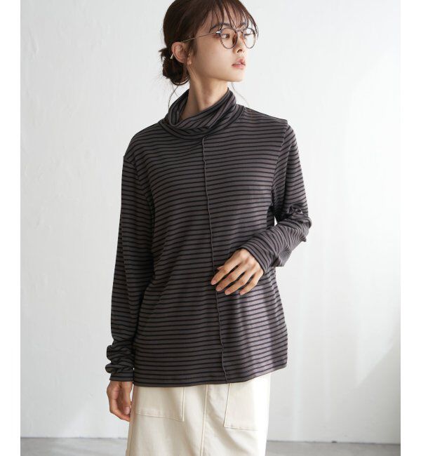 Lbc with Life「クシュタートルネックロンT」|Tシャツ・カットソー|チャコール