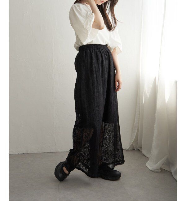 VENCE share style「刺繍レースワイドパンツ」|その他|