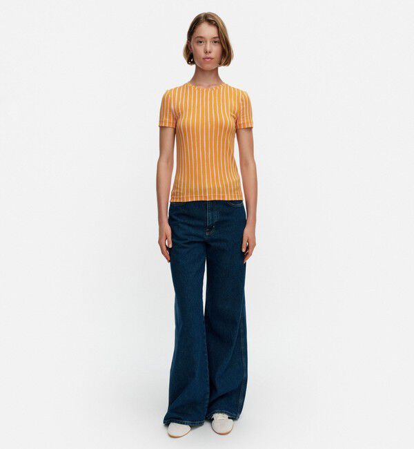 Marimekko「Kaunes Piccolo カットソー」|シャツ・ブラウス|ｵﾚﾝｼﾞ&times;ﾗｲﾄﾋﾟﾝｸ