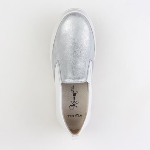 銀座かねまつ「LSFY2605METSTESLVWHT 【本革】【防水】アクアベルスリッポン」|スニーカー|