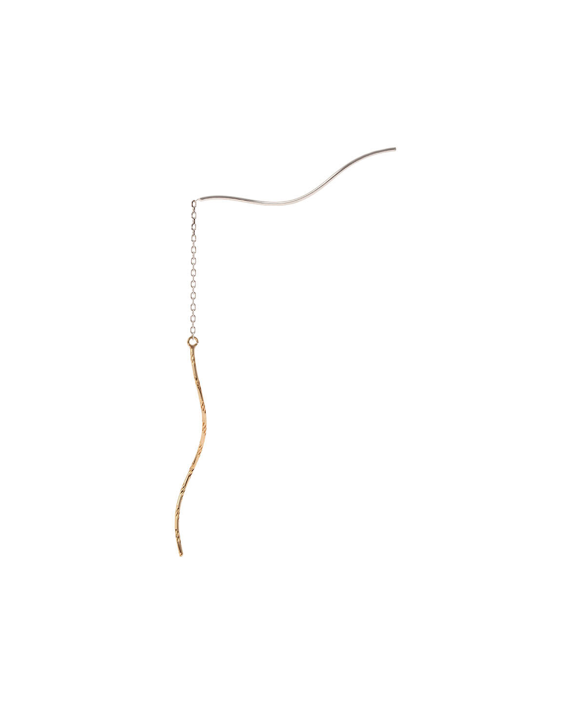 newme by Samantha Thavasa「K10 YG&times;WG コンビウェーブピアス」|ピアス|