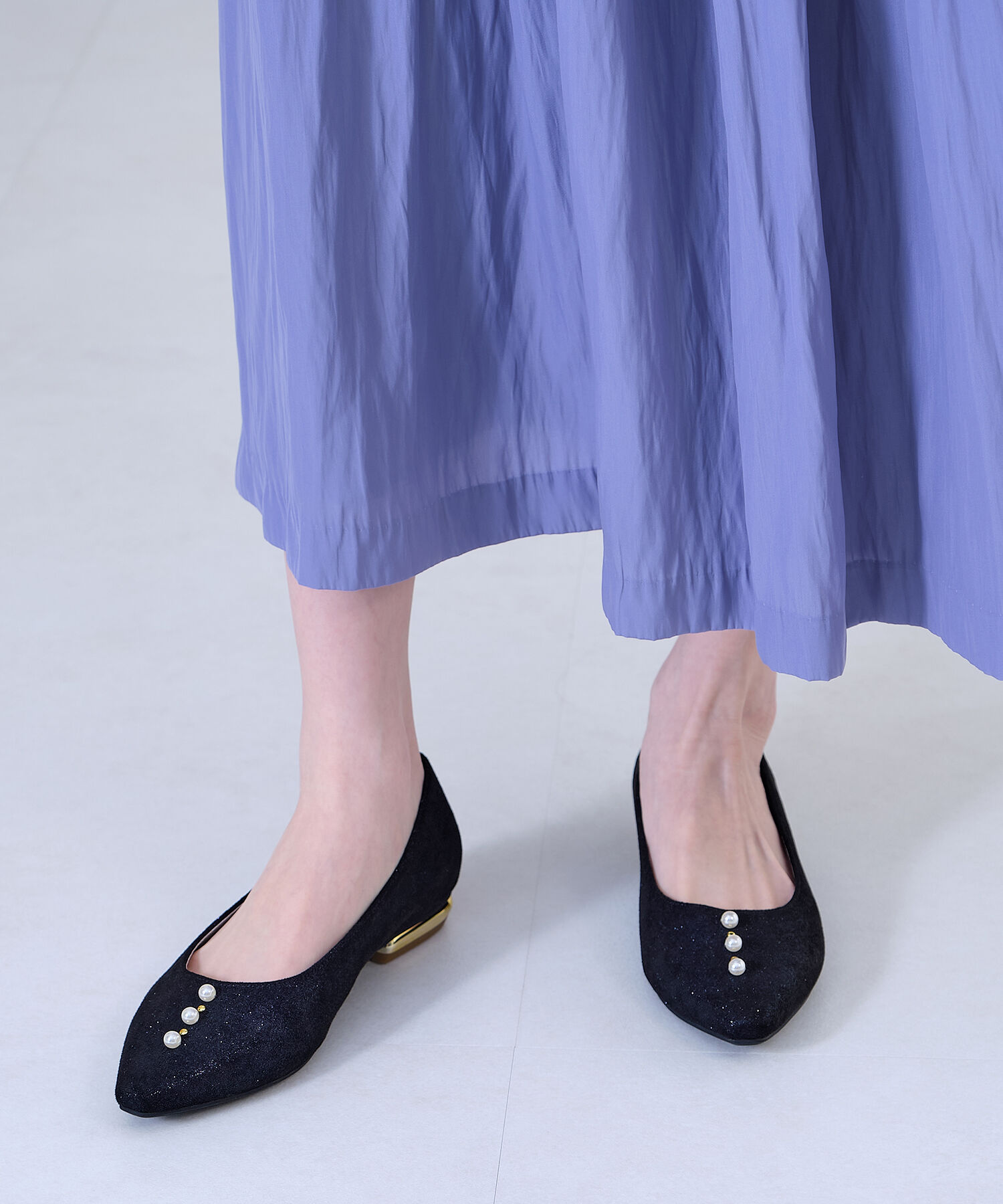 ORiental TRaffic「パールモチーフフラットパンプス/R-2014」|パンプス|NAVY