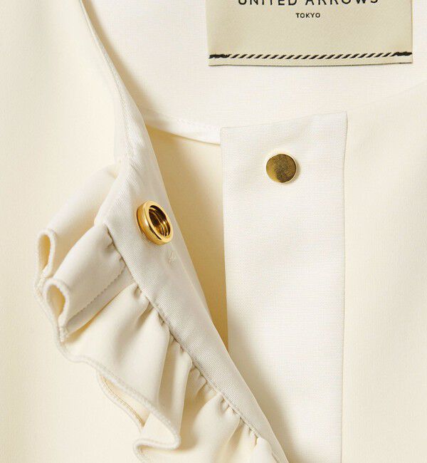 UNITED ARROWS「SPONGY フリル ペプラム ジャケット」|ノーカラージャケット|