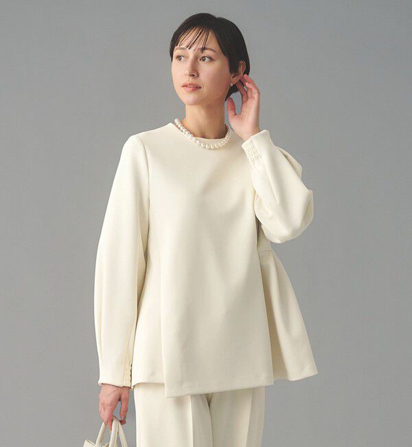 UNITED ARROWS「SPONGY クルーネック ギャザー ブラウス」|シャツ・ブラウス|