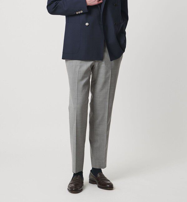 UNITED ARROWS「トロピカル サイドエクステンド ノープリーツ スラックス COMFORT EASY‐MODEL ウォッシャブル タテヨコス」|スラックス|MD.GRAY