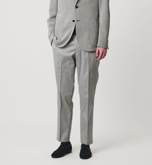 UNITED ARROWS「クールモーション ツイル サイドエクステンド ノープリーツ スラックス COMFORT EASY‐MODEL 接触冷感 吸水」|スラックス|