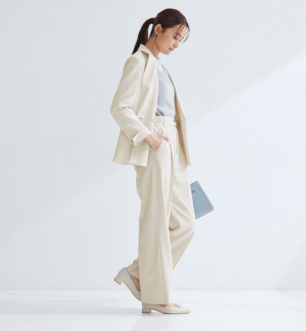 UNITED ARROWS green label relaxing「［size SHORT/TALLあり］パウドレ ワイド パンツ ナチュラル」|スラックス|