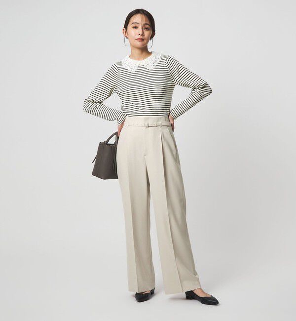 UNITED ARROWS green label relaxing「［size SHORT/TALLあり］パウドレ ワイド パンツ ナチュラル」|スラックス|