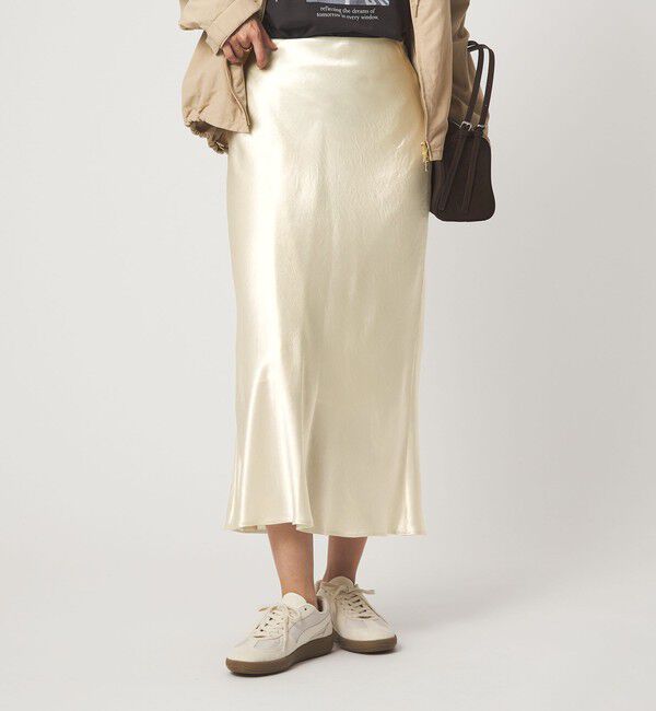 UNITED ARROWS green label relaxing「サテン ナロー スカート」|フレア|