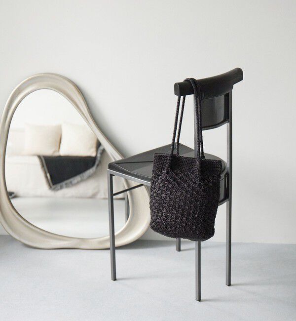 UNITED ARROWS green label relaxing「メタリックヤーンレーシー トートバッグ / ショルダーバッグ」|ショルダー・メッセンジャー|BLACK