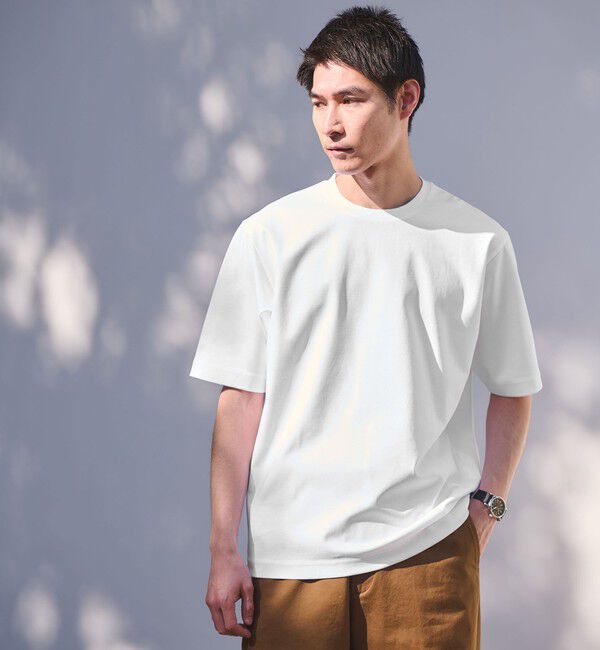 UNITED ARROWS green label relaxing「オーガニックコットン ポンチ クルーネック Tシャツ -接触冷感-」|Tシャツ・カットソー|WHITE