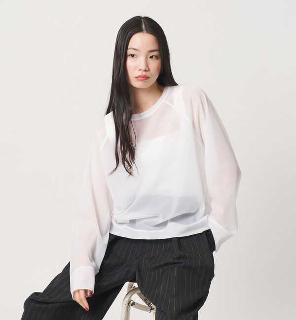 BEAUTY&YOUTH UNITED ARROWS「オーガンジー ラグランスリーブカットソー ウォッシャブル」|Tシャツ・カットソー|